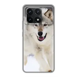Чехол с Волком на Xiaomi POCO F6 Pro (Волк на снегу)