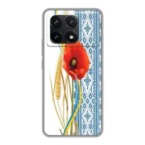Силиконовый Чехол на Xiaomi POCO F6 Pro с картинкой Вышиванки (Вышиванка с цветком)