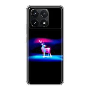 Силиконовый бампер с картинкой животных для Xiaomi POCO F6 Pro (Яркий олень)