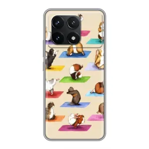 Чехол с Прикольным принтом на Xiaomi POCO F6 Pro (Ёга свинок)
