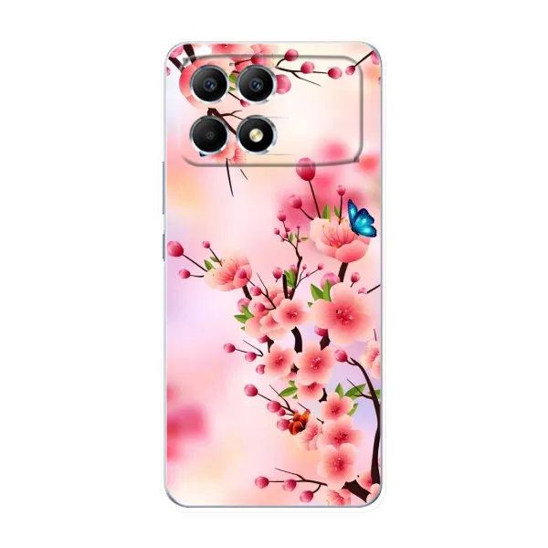 Чехол с рисунком «Бабочки на сакуре» для Xiaomi POCO F6