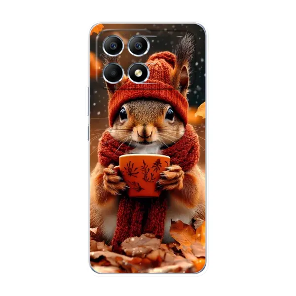 Чехол с рисунком «Белка с кофе» для Xiaomi POCO F6 Чехол с рисунком «Белка с кофе» для Xiaomi POCO F6