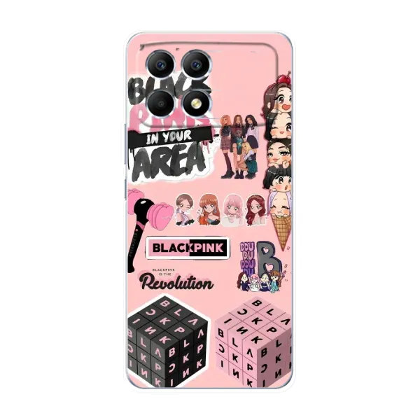 Чехол с рисунком «BLACK PINK коллаж» для Xiaomi POCO F6