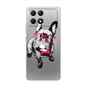 Чехол (ТПУ) Милые собачки для Xiaomi POCO F6 (Бульдог в очках)