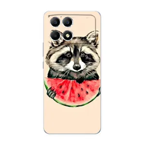 Силиконовый Чехол с Енотами на Xiaomi POCO F6 (Енот)