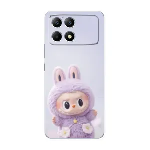 Чехол с принтом Лабубу для Xiaomi POCO F6 (Фиолетовый Лабубу)