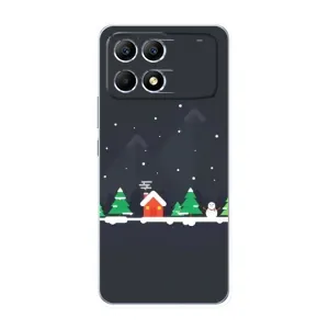 Силиконовый бампер на рождество для Xiaomi POCO F6 (Город зимний)