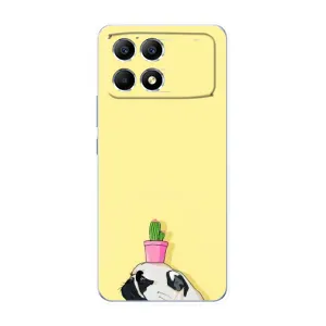 Бампер для Xiaomi POCO F6 с картинкой "Песики" (Кактус на голове)