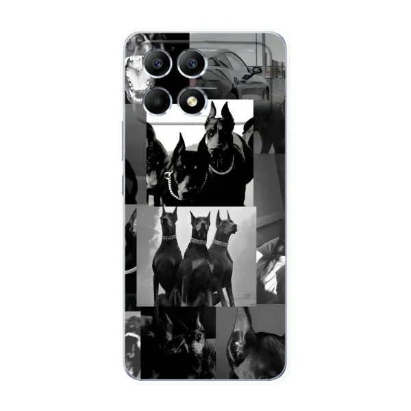 Чехол с рисунком «Коллаж Доберман» для Xiaomi POCO F6 Чехол с рисунком «Коллаж Доберман» для Xiaomi POCO F6