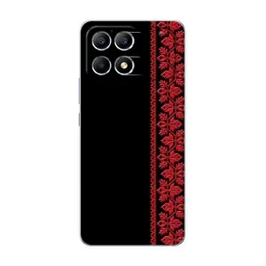 Силиконовый Чехол на Xiaomi POCO F6 (Красная Вышиванка)
