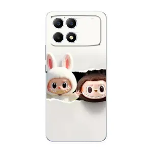 Чехол с принтом Лабубу для Xiaomi POCO F6 (Фигурки Labubu)