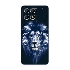 Чехол с картинкой на Xiaomi POCO F6 (Лев - синий)