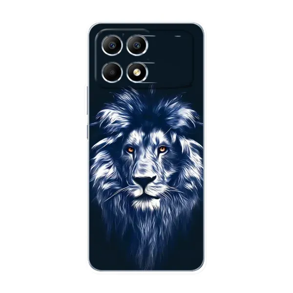 Чехол с рисунком «Лев - синий» для Xiaomi POCO F6 Чехол с рисунком «Лев - синий» для Xiaomi POCO F6