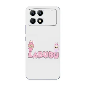 Чехол с принтом Лабубу для Xiaomi POCO F6 (Логотип Лабубу)