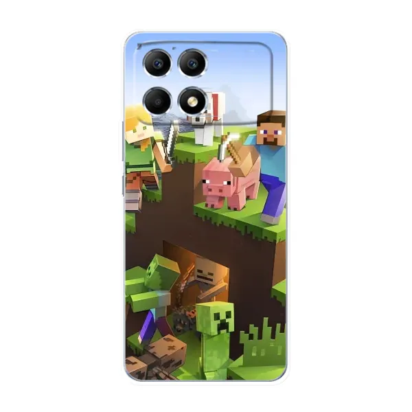 Чехол с рисунком «Майн-крафт» для Xiaomi POCO F6 Чехол с рисунком «Майн-крафт» для Xiaomi POCO F6