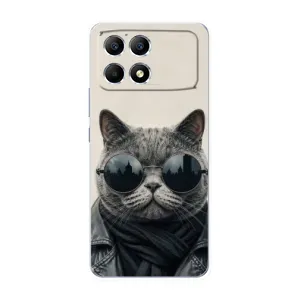 Чехол на тематику: Коты для Xiaomi POCO F6 (Модный кот)