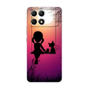 Девчачий Чехол для Xiaomi POCO F6 (На качели)
