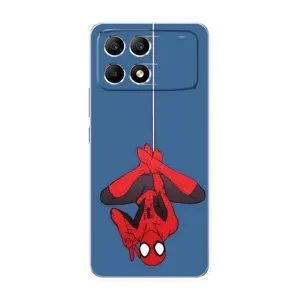 Чехол Супергерой Человека Паука на Xiaomi POCO F6 (На паутине)