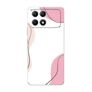 Чохол квітковий дизайн для Xiaomi POCO F6 (Рожевий фон)