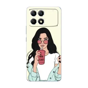 Силіконовый Чохол на Xiaomi POCO F6 з картинкой Модных девушек (З напоєм)