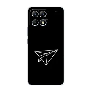 Чехол с картинками на черном фоне для Xiaomi POCO F6 (Самолетик)