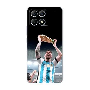 Чехлы Лео Месси Аргентина для Xiaomi POCO F6 (Счастливый Месси)