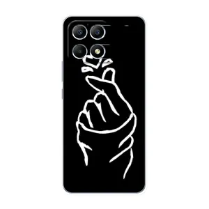 Чехлы (Знак сердечка) на Xiaomi POCO F6 (Сердце на черном)