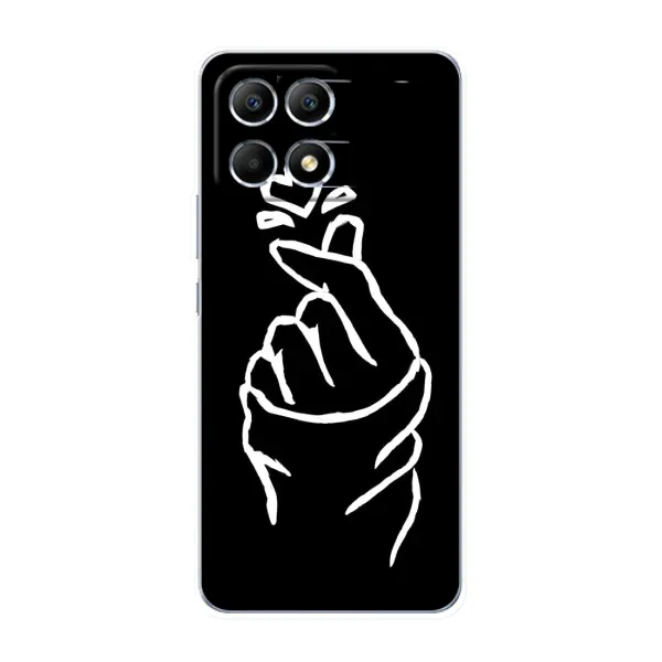 Чехол с рисунком «Сердце на черном» для Xiaomi POCO F6 Чехол с рисунком «Сердце на черном» для Xiaomi POCO F6