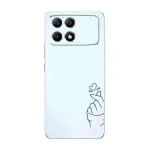 Чехлы (Знак сердечка) на Xiaomi POCO F6 (Сердце на голубом)