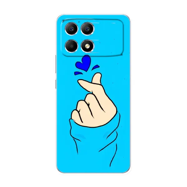 Чехол с рисунком «Сердце на синем» для Xiaomi POCO F6 Чехол с рисунком «Сердце на синем» для Xiaomi POCO F6