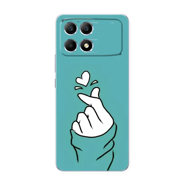 Чехол с рисунком «Сердечко на бирюзовом» для Xiaomi POCO F6 Чехол с рисунком «Сердечко на бирюзовом» для Xiaomi POCO F6