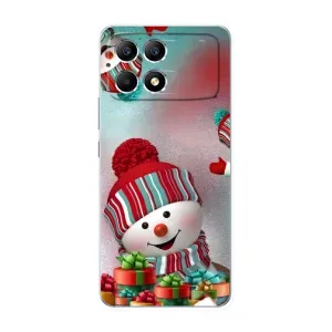 Чехлы на Новый Год Xiaomi POCO F6 (Снеговик в шапке)