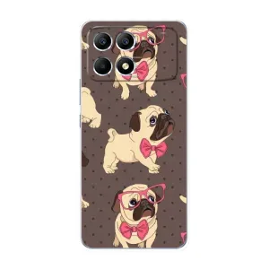 Чехол (ТПУ) Милые собачки для Xiaomi POCO F6 (Собачки Мопсики)