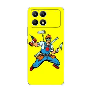 Силиконовый бампер (Работники) на Xiaomi POCO F6 (Строитель)