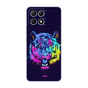 Силиконовый бампер с картинкой животных для Xiaomi POCO F6 (Тигр-Арт)