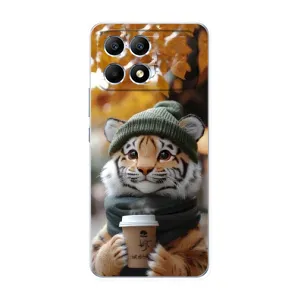 Чехол с рисунком «Тигр с кофе» для Xiaomi POCO F6