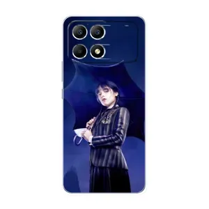 Чехлы с принтом Уэнсдей на Xiaomi POCO F6 (Уэнсдей с зонтом)