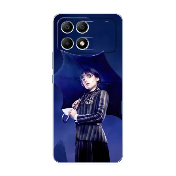 Чехол с рисунком «Уэнсдей с зонтом» для Xiaomi POCO F6 Чехол с рисунком «Уэнсдей с зонтом» для Xiaomi POCO F6