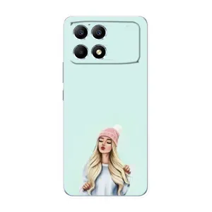 Силіконовый Чохол на Xiaomi POCO F6 з картинкой Модных девушек (В шапці)