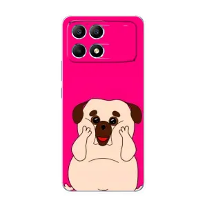 Чехол (ТПУ) Милые собачки для Xiaomi POCO F6 (Веселый Мопсик)