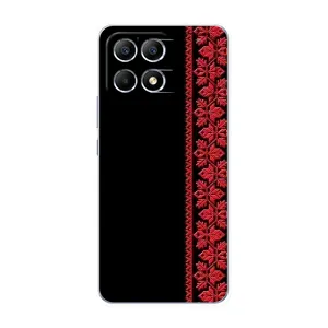 Силиконовый Чехол на Xiaomi POCO F6 с картинкой Вышиванки (Вышиванка на черном)