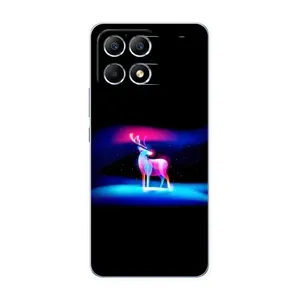 Силиконовый бампер с картинкой животных для Xiaomi POCO F6 (Яркий олень)