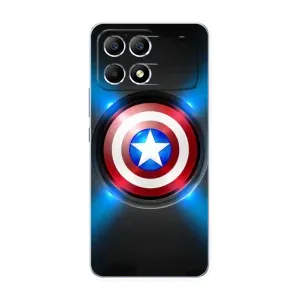 Чехол с Щитом Капитана Америки на Xiaomi POCO F6 (Яркий Щит Капитана)