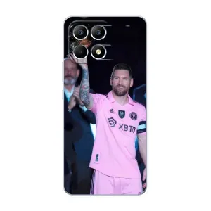 Чехлы Лео Месси в Майами на Xiaomi POCO F6 (Золотой мяч Месси)