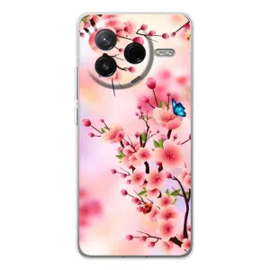 Чехол с принтом САКУРЫ на Xiaomi POCO F7 Pro (Бабочки на сакуре)