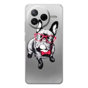 Чехол (ТПУ) Милые собачки для Xiaomi POCO F7 Pro (Бульдог в очках)