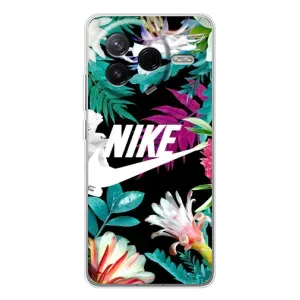 Силіконовый Чохол на Xiaomi POCO F7 Pro з картинкою НАЙК (Квітковий Nike)