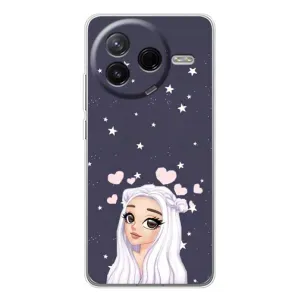 Чехол Стильные девушки на Xiaomi POCO F7 Pro (Девушка и сердечки)