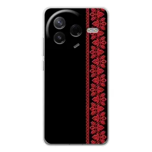 Силиконовый Чехол на Xiaomi POCO F7 Pro (Красная Вышиванка)