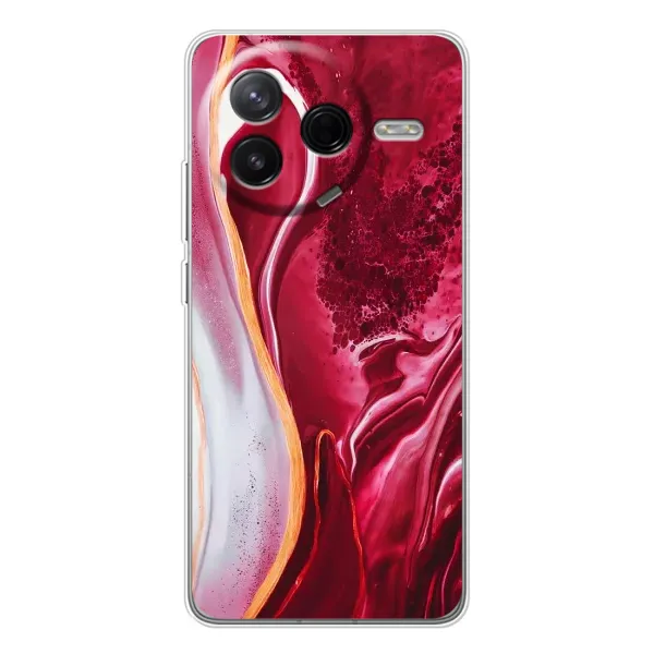 Чехол с рисунком «Красный мрамор» для Xiaomi POCO F7 Pro
